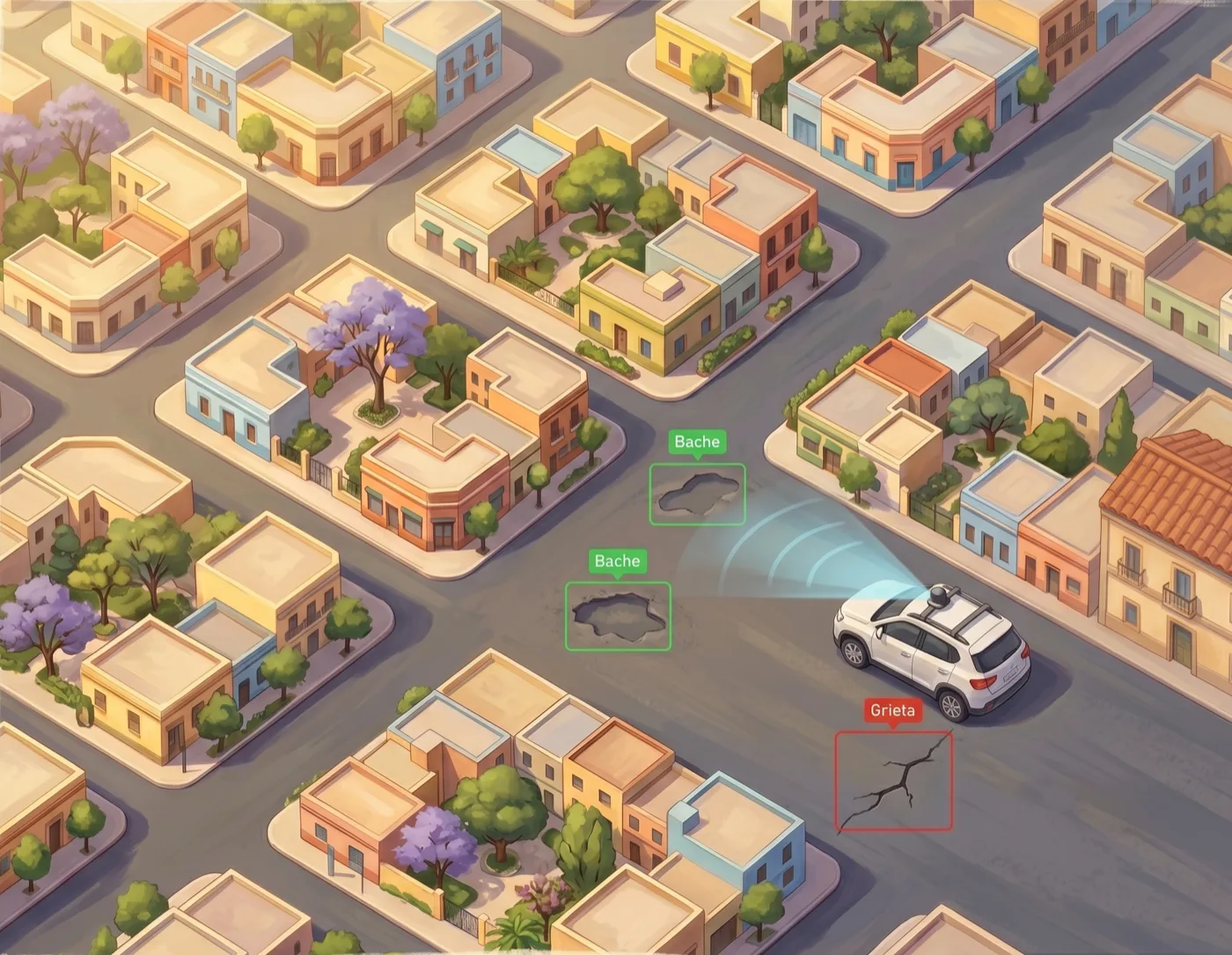 Detección automática de baches y grietas en una calle